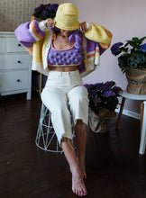 Load image into Gallery viewer, Hand Knit Cropped Wool Cardigan