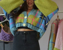 Load image into Gallery viewer, Handknitted Preppy Style Oversized Soft Cardigan | Cropped Cardigan