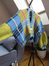 Load image into Gallery viewer, Handknitted Preppy Style Oversized Soft Cardigan | Cropped Cardigan