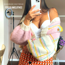 Load image into Gallery viewer, Ice-cream Hand Knit Cropped Cardigan | Soft Cardigan
